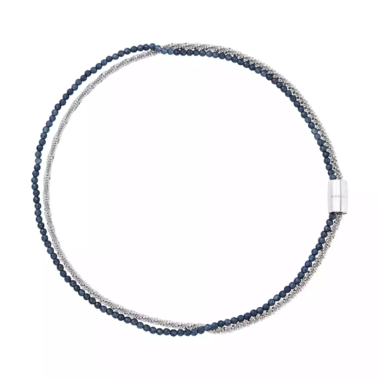 Collana magnetica Breil con agata blu e acciaio lucido