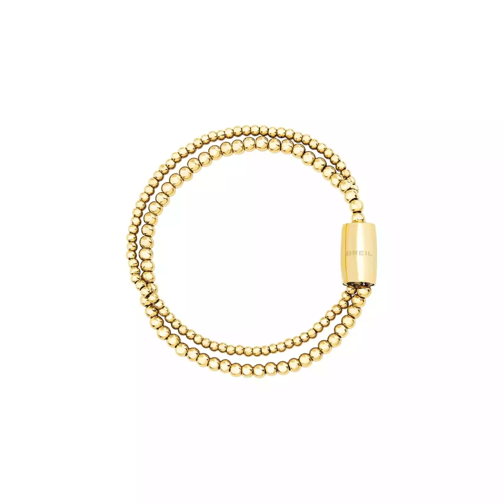 Bracciale Breil da donna della collezione Magnetica System in acciaio doppio filo dorato effetto specchio-TJ3605