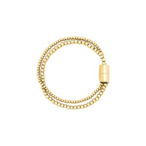 Bracciale Breil da donna della collezione Magnetica System in acciaio doppio filo dorato effetto specchio-TJ3605