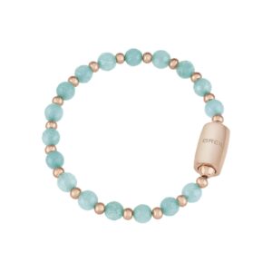 Bracciale da donna BREIL in Acciaio lucido Magnetica System e filo in Agata naturale color tiffany cm.19-TJ3197