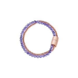 Bracciale da donna BREIL in Acciaio rosè con filo di Agata naturale color glicine cm.19-TJ3194