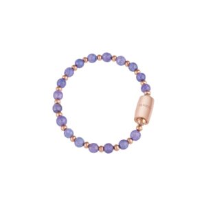 Bracciale da donna Breil in Acciaio rosè e agata naturale colore glicine della collezione Magnetica system cm.19-TJ319