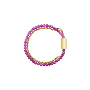 Bracciale da donna Breil in acciaio doppio con pietra naturale agata viola