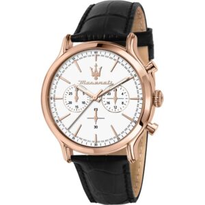 Elegante e raffinato, questo orologio Maserati Epoca riflette lo stile e l'eleganza del famosissimo Marchio del Tridente- R8871618016