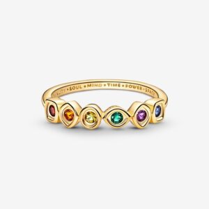 Pandora Anello Donna Marvel Gemme infinito- in argento 925% dorato e pietre colorate.