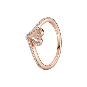 Bellissimo anello da donna pandora cuore scintillante della collezione Timeless in argento 925% placcato rosè e zirconi bianchi.