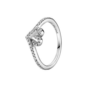 Bellissimo anello da donna pandora cuore scintillante della collezione Timeless in argento 925% rodiato e zirconi bianchi.